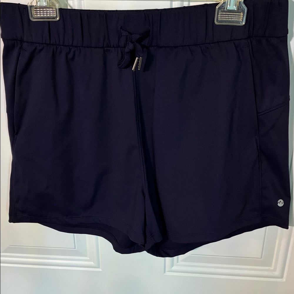 Women's Pull-On Athletic Shorts in Navy with Drawstring